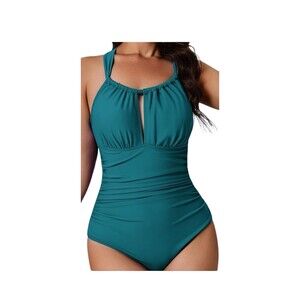 Aimage Women’s One Piece Aquamarine Swimsuit Size L NWT